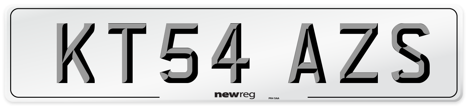 KT54 AZS Number Plate from New Reg